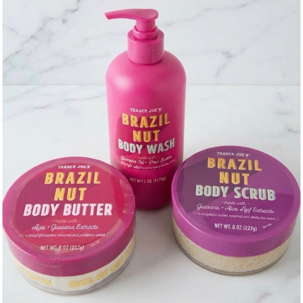 Trader Joe's BRAZIL NUT BODY BUNDLE ✨ BODY BUTTER ✨ WASH ✨ SCRUB  ✨ NEW